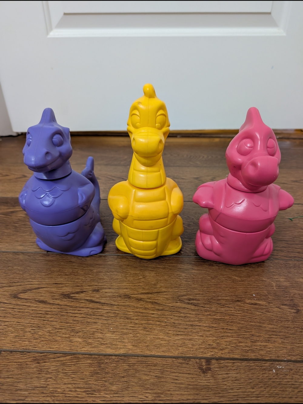 Vintage 1992 Tupperware Tuppertoys Set Of 3 Dragons